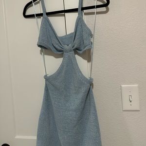 Blue cut out dress